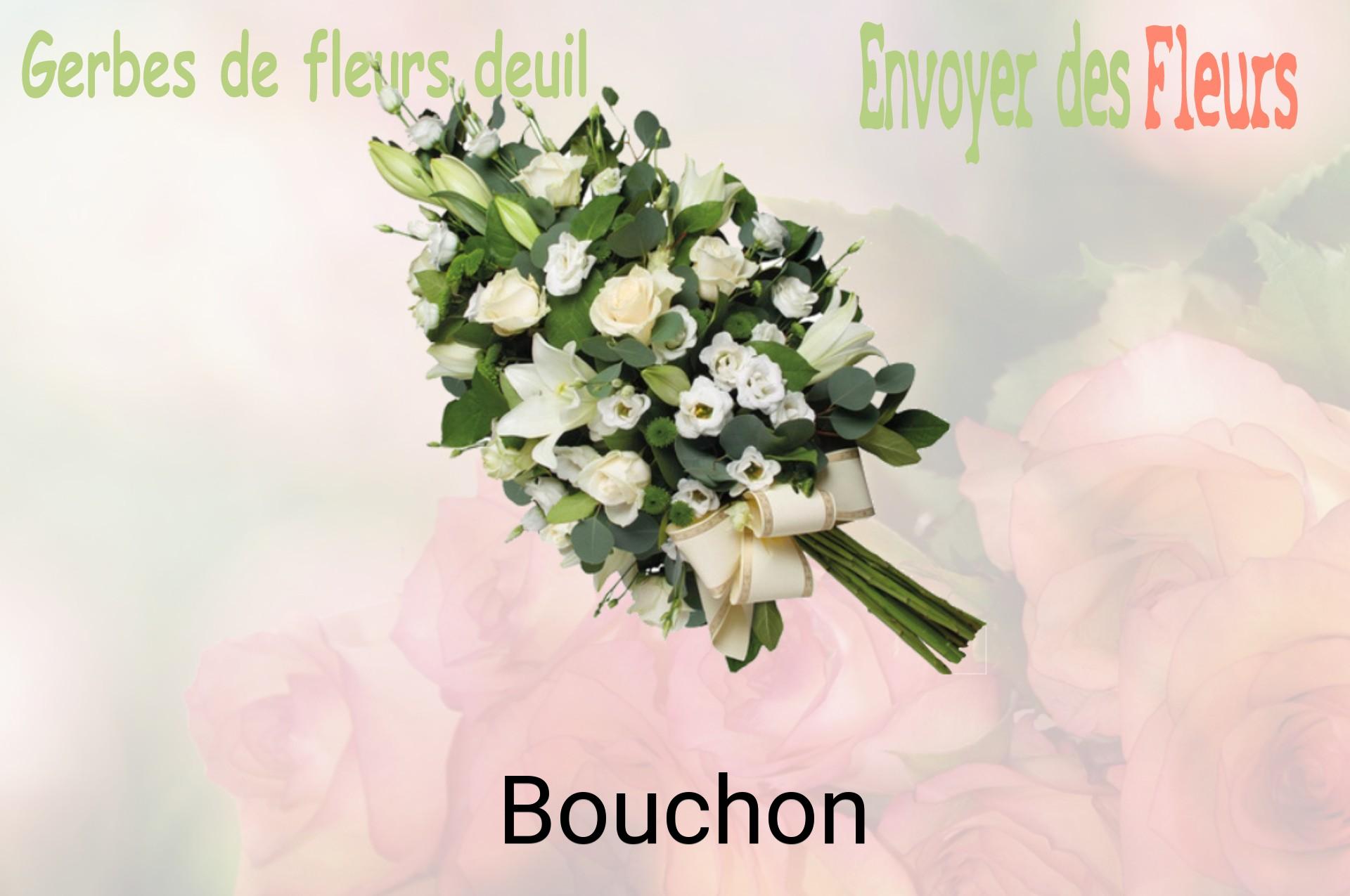 Gerbe de fleurs de deuil livrée à Bouchon